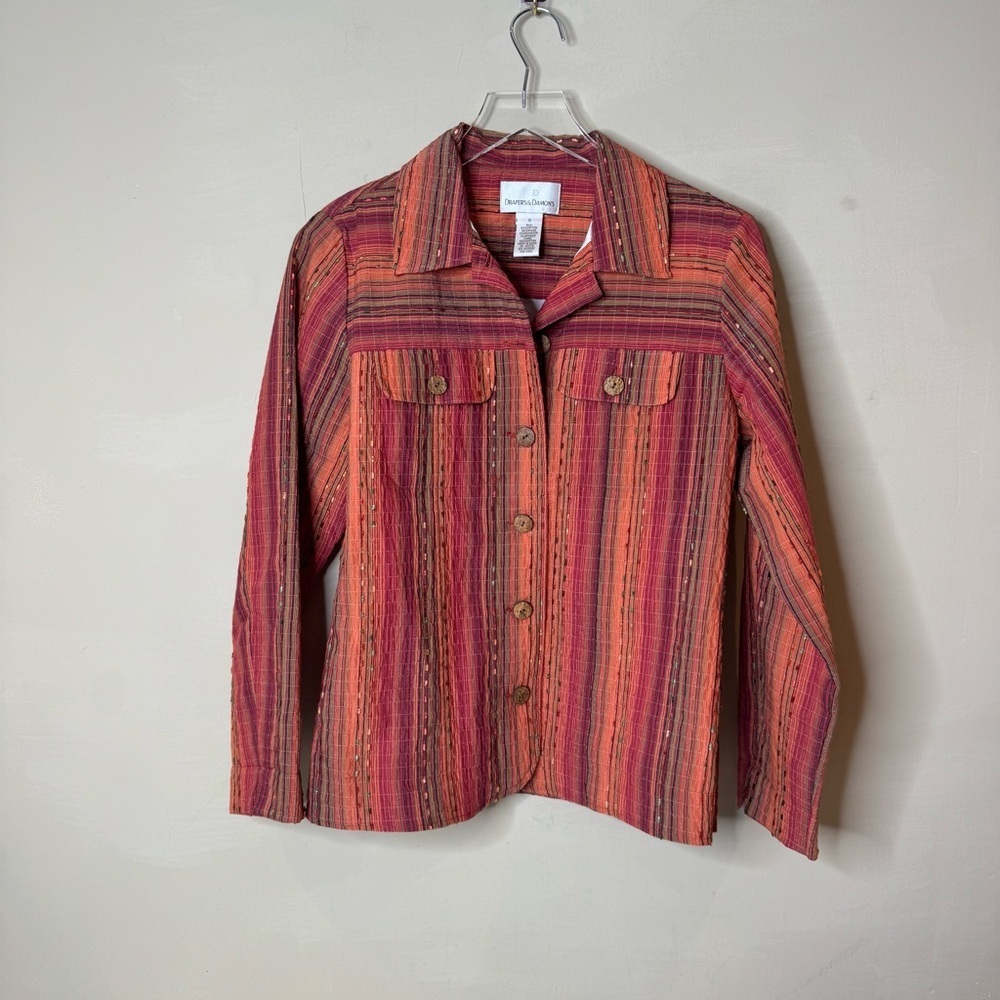 Drapers and Damons Button Up Shirt Multicolor Stripes size s